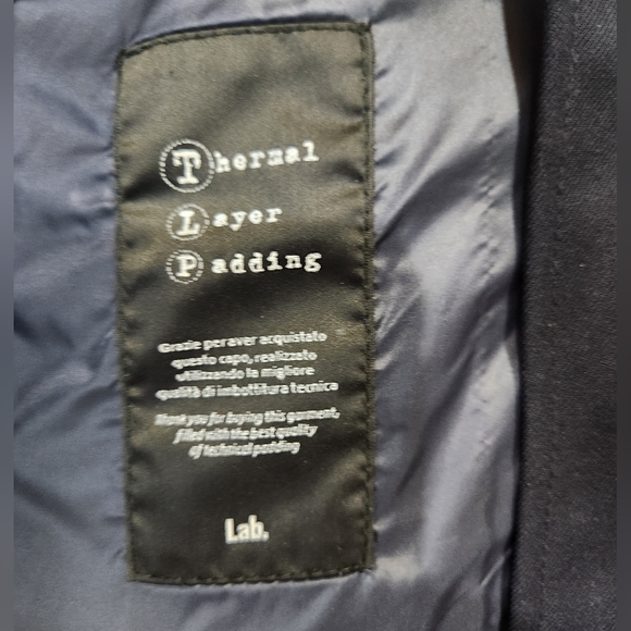 Trendy LAB PAL ZILERI Navy Blue Grey Thermal Layer Padding Puffer Jacket 46 EU - Picture 9 of 11
